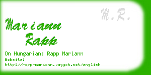 mariann rapp business card